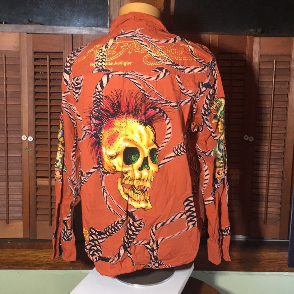 XL Ed Hardy button up skull awesome graphics men’s